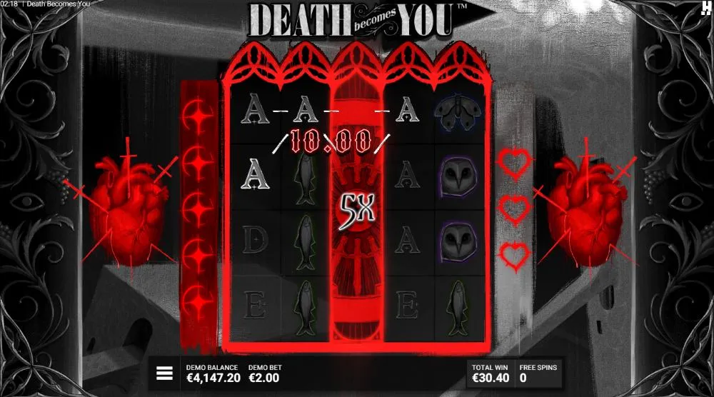 Death Becomes You free spins round in progress