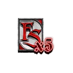 FS scatter symbol with a x5 label
